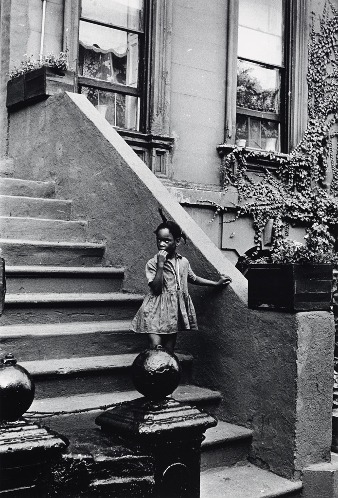 LOUIS H. DRAPER (1935 - 2002) Untitled (Young Girl on Brownstone Steps).